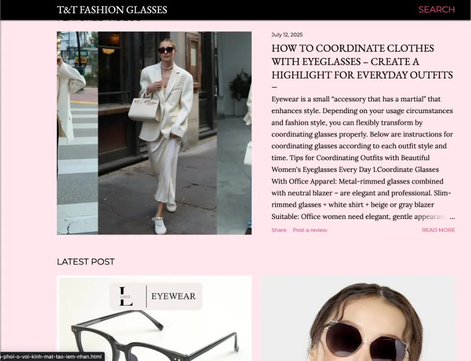 T&T — fashion SEO (glasses)