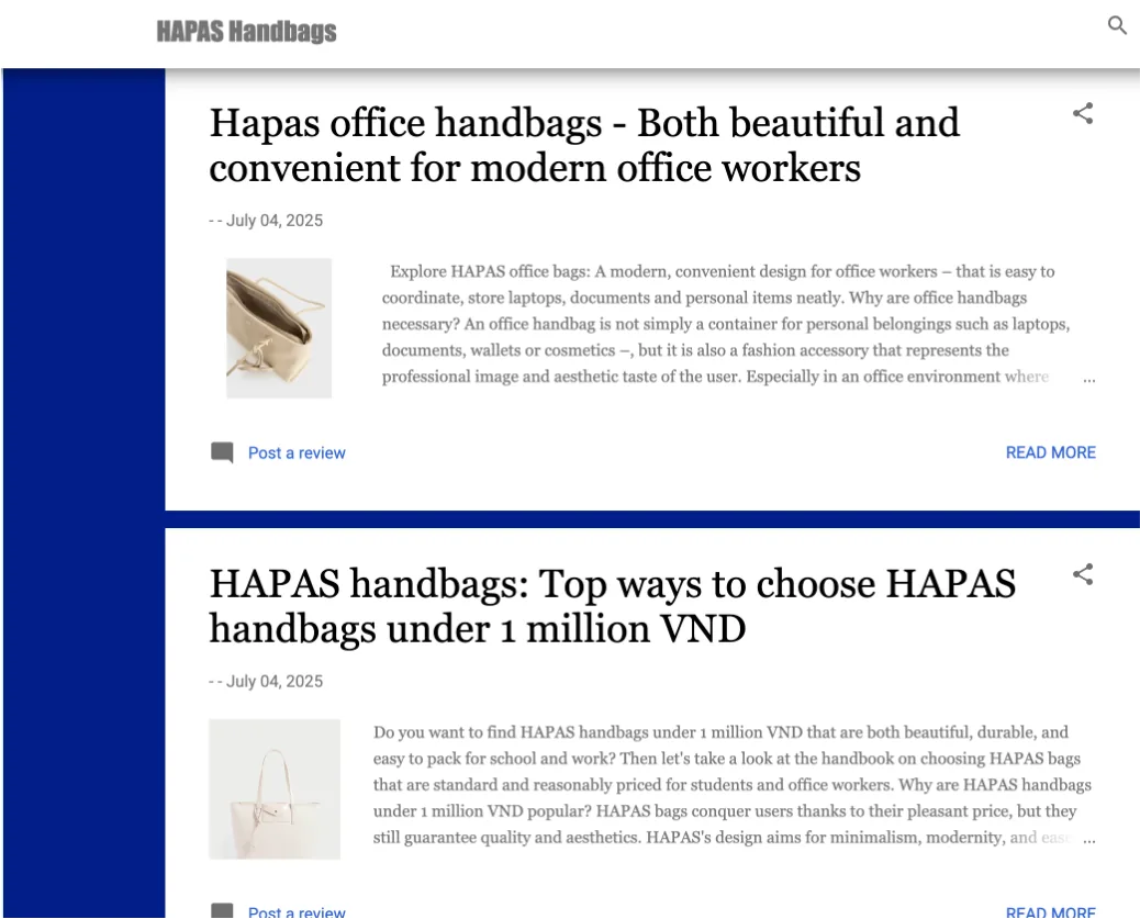 HAPAS — blog content